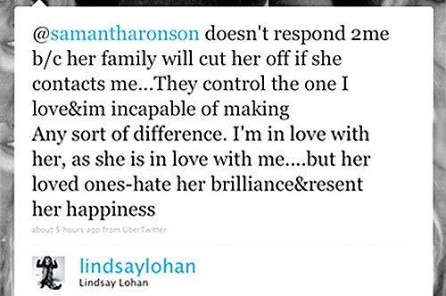 Lindsay Lohan, Twitter Page Lindsay Lohan, Twitter Page